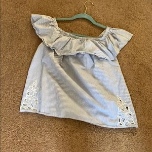 Off the shoulder pin stripe with detail